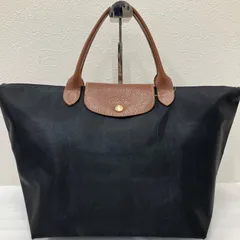 9260　LONGCHAMP　ロンシャン　プリアージュ　ルプリアージュ　トートバッグ　ハンドバッグ　ブラック　黒　レディース　ナイロン　レザー　軽量　きれいめ　上品　シンプル