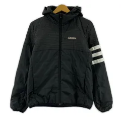 adidas neo アディダス ネオ 中綿 フーデッド ジップアップジャケット sizeS/ブラック