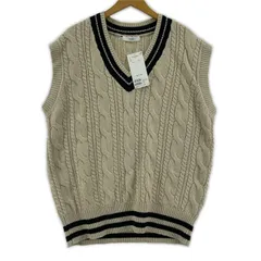 美品  Discoat ディスコート タグ付き ケーブル ニットベスト sizeF/アイボリー