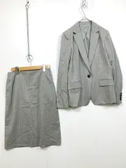 INED イネド ストライプ セットアップ ジャケット スカート スーツ size9/グレー ■■ レディース