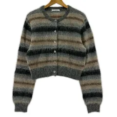 BEAUTY&YOUTH UNITED ARROWS ビューティアンドユースユナイテッドアローズ ボーダー シャギーニットカーディガン size表記なし/グレー×ブラウン