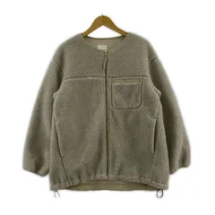 LEPSIM レプシィム ボア ノーカラージャケット sizeM/ライトグレージュ