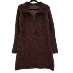 DES PRES　デ・プレ スキッパーニットワンピース size表記なし/ブラウン