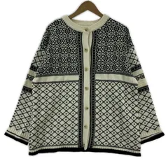 LEPSIM レプシム 総柄 ニットカーディガン sizeF/アイボリー×ブラック