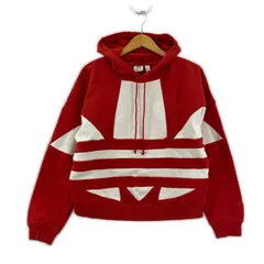 adidas  アディダス ロゴデザインパーカー sizeS/レッド