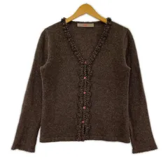 PINK HOUSE ピンクハウス ビーズ ウール ニットカーディガン size表記なし/ブラウン