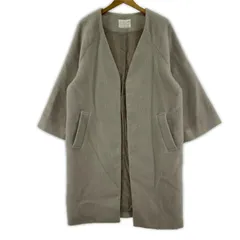 Discoat ディスコート シャギー ノーカラーコート sizeF/ライトベージュ系