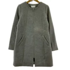 INDEX インデックス ジップアップ ノーカラーコート sizeS/グレー