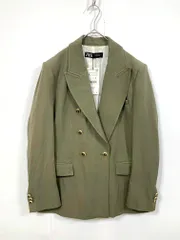新品 ZARA ザラ 2210/646/506 テーラードダブルブレスト ジャケット sizeXL/ライトカーキ ◇■レディース