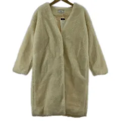AZUL by moussy アズールバイマウジー タグ付き ノーカラー ボアコート sizeM/アイボリー