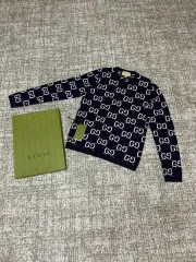 グッチ GG ロゴ ネイビー ニット S