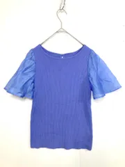 美品 Rope Picnic ロペピクニック シアースリーブ リブニット プルオーバー size38/ブルー系 ■◆レディース