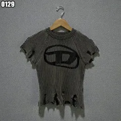 S ディーゼル Y2Kグランジ 半袖ジップアップ