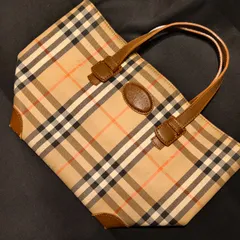 BURBERRY ハンドバッグ　ノバチェック　シャドーホース　旧ロゴ　月桂樹
