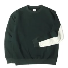 【美品】UNIFORM EXPERIMENT ユニフォームエクスペリメント スウェット グリーン サイズ:4 | 21AW 袖ニット切替し クルーネック スウェットシャツ (SLEEVE PANELED CREWNECK SWEAT)【中古】