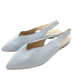 コールハーン COLE HAAN ポインテッドトゥ フラット サンダル レザー 7B 水色 ライトブルー /☆G