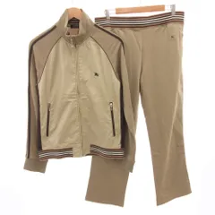 バーバリーブラックレーベル BURBERRY BLACK LABEL セットアップ  トラックジャケット パンツ ジャージ ライン ホースロゴ 刺繍 2 ベージュ /FF