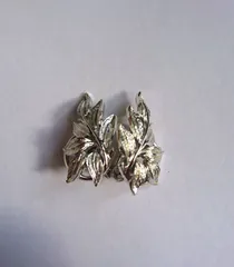 SILVER LEAF earrings (E-53)