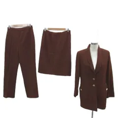 マリー・グレイ MARIE GRAY セットアップ 上下 10 8 3点セット ライトブラウン ショールカラージャケット ミドル丈 スラックスパンツ ロング丈 タイトスカート ひざ丈 /YS13 ■GY61