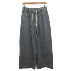 チャオパニック ティピー CIAOPANIC TYPY スタイルアップ柔らかワイドイージーパンツ バギー ストライプ L 紺 ネイビー 白 ホワイト TYZ1051503A0001