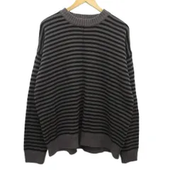 ナノユニバース nano universe セーター コットンニット ボーダー 茶 ブラウン 黒 L