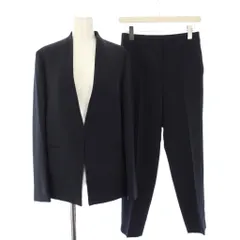 セオリーリュクス theory luxe 22AW LIVE2 GILL＆ LIVE2 CAROL スーツ ノーカラージャケット パンツ スラックス 40 38 紺 03-2304160 03-2306435 /KH