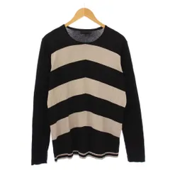 ディーゼルブラックゴールド DIESEL BLACK GOLD Tシャツ ロンT 長袖 クルーネック 薄手 ストレッチ バイカラー ボーダー柄 M 黒 ブラック グレー /BB