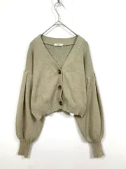 MURUA ムルーア 012242800101-01 ボリュームスリーブ カーディガン sizeF/ベージュ ■■レディース