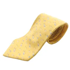 サルヴァトーレフェラガモ Salvatore Ferragamo アニマル柄 ネクタイ 総柄 シルク 黄色