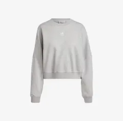 アディダス オリジナルス エッセンシャルズ クルー フリース スウェットシャツ ブラック/グレー ヘザー