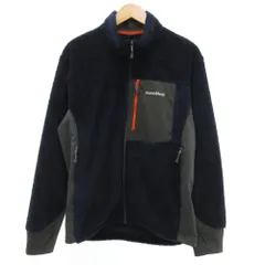 モンベル Montbell フリースジャケット ブルゾン ロゴ刺繍 XL 紺 ネイビー /JS ■GY61