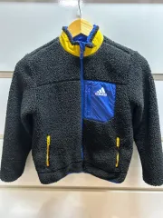 アディダス キッズ ブラック ボア フリース リバーシブル ジャケット/140