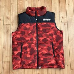 A Bathing Ape カモ柄 ダウンベスト ブルー S - メルカリ