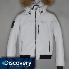 DISCOVERY/レディース 90サイズ/フード付きダウンコート ショートダウン ファージャケット アウター/ダルスン ヴィンテージ 157