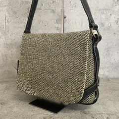 美品　ラルフローレン　ショルダーバッグ　ツィード　レザー　黒　ブラック　ポロ　希少