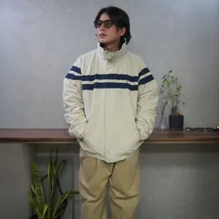 TOMMY HILFIGER ナイロンジャケット オフホワイト × ネイビー サイズL