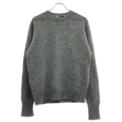 Polo by Ralph Lauren ポロ バイ ラルフ ローレン ワンポイント刺繍ウールニットセーター  グレー L