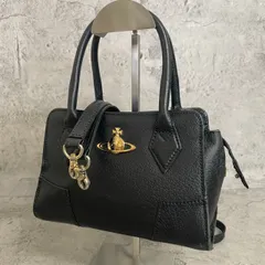 良品　ヴィヴィアンウエストウッド　2way  ショルダーバッグ　ハンドバッグ　レザー　黒　ブラック　オーブ　廃盤モデル