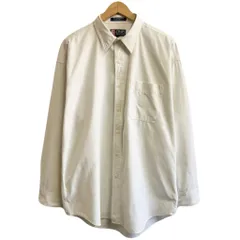 CHAPS チャップス RALPH LAUREN  ラルフローレン ポケット付き 長袖シャツ ワンポイントロゴ 刺繍 オフホワイト 白 Lサイズ No.M418