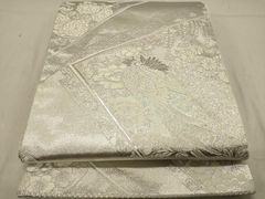 銀糸 正絹 孔雀柄 袋帯 - メルカリ