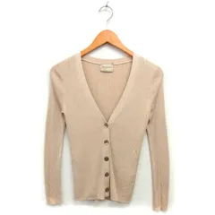 ユナイテッドアローズ UNITED ARROWS シルク カーディガン ニット リブ ハイゲージ 長袖 38 ベージュ /NT23