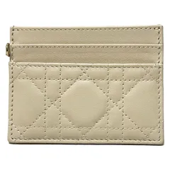DIOR/ChristianDior(ディオール/クリスチャンディオール) カードケース美品  レディディオール ライトベージュ レザー