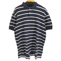 ポロバイラルフローレン Polo by RALPH LAUREN スモールポニー刺繍ボーダー S/S ポロシャツ メンズ import：XL 