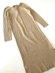 BEAUTY & YOUTH ビューティ&ユース ユナイテッドアローズ 1626-117-3049  定価13200円   バックリボンリブニットマキシワンピース ワンピース sizeF/ベージュ◇■レディース