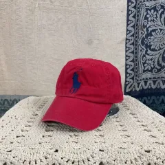 ポロ ラルフローレン ビックポニー レッド コットン チノ ボールキャップ 帽子