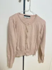 ビビ アル ヂュ 노초 ピンク カシミア ニットカーディガン ラウンドカーディガン カシミアカーディガン