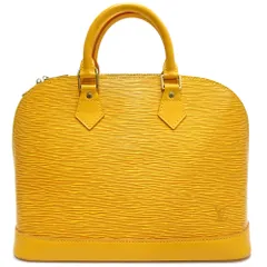 【栄】ルイヴィトン アルマPM ハンドバッグ 2WAY M52149 エピ・レザー イエロー 黄色 ゴールド金具