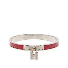 HERMES エルメス ケリー Hカデナ　バングル　ブレスレット エルメス ケリー H カデナ バングル ブレスレット シルバー レッド