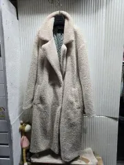 フリース ロング コート アイボリー