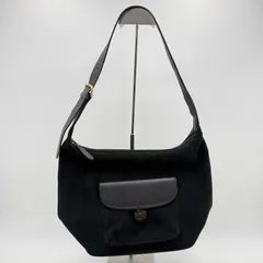 BURBERRYS（バーバリーズ）ヴィンテージ ワンショルダーバッグ ブラック スエード レザー切替